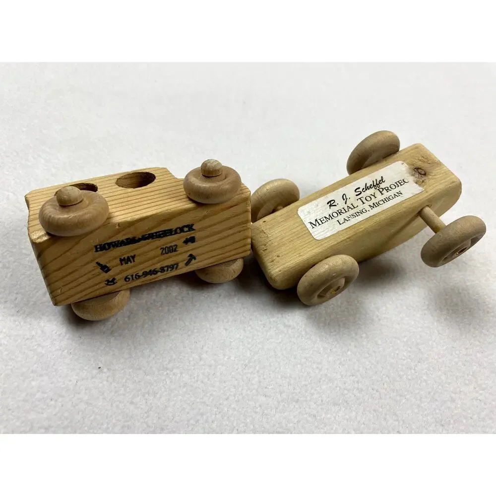 Handmade Wooden Toy Cars Set (2) Montessori Decor
